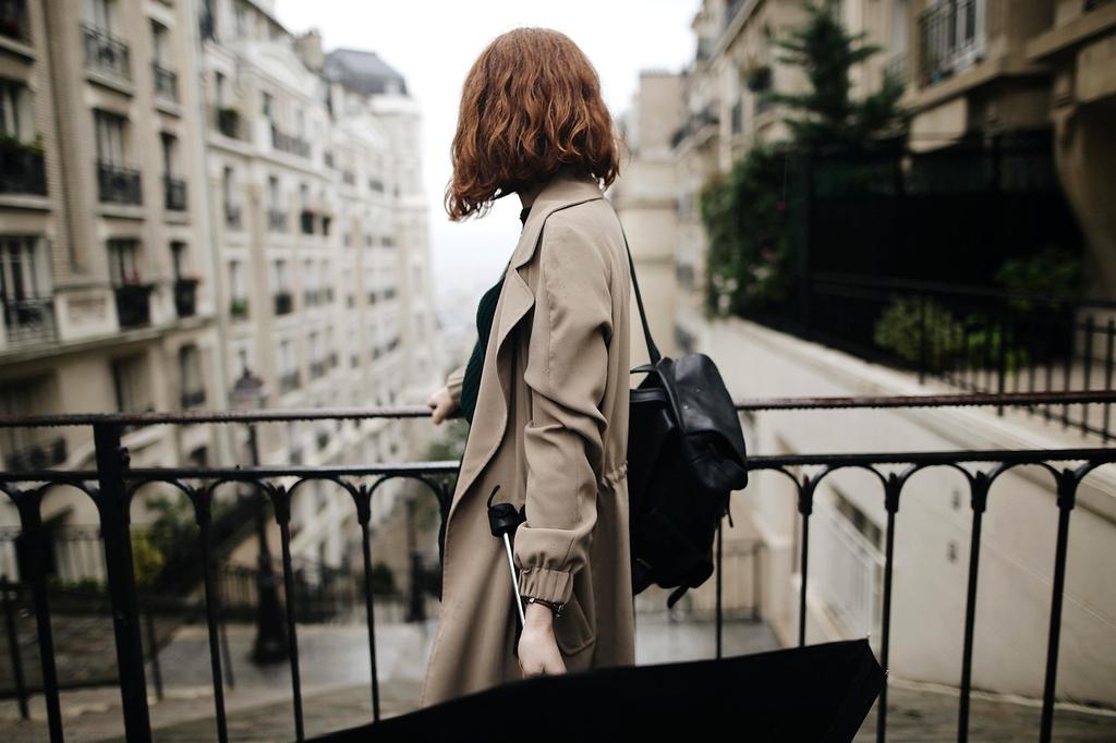 Traveler locking backpack before exploring
